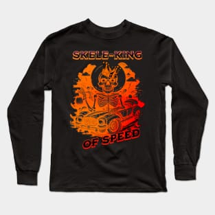 Skeleton Skele-King Of Speed Car Halloween Long Sleeve T-Shirt